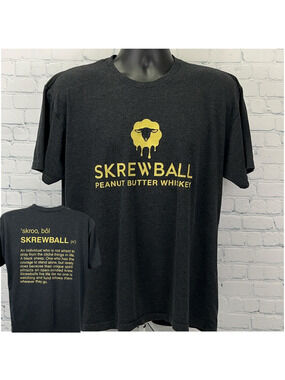 Screwball Peanut Butter Whiskey T Shirt Logo Short Sleeve Gray Unisex XL X-Large